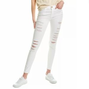 FRAME DENIM - Distressed White Skinny Jeans